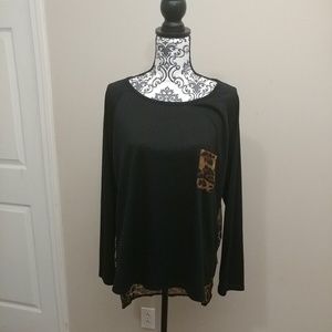 Nuoxi Hi/Low Leopard Print Blouse